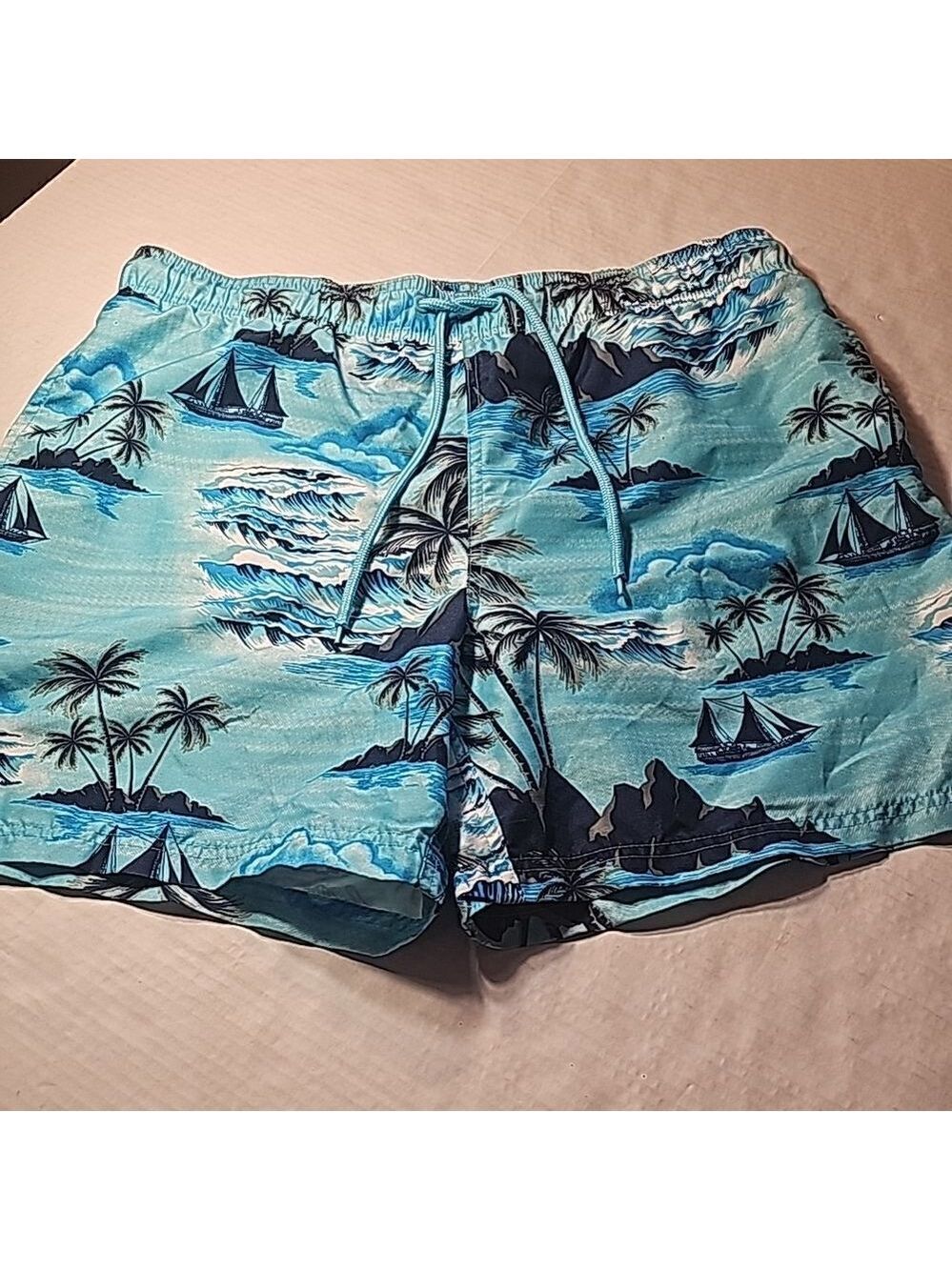 Mens pull on drawstring waist swim trunks size 36-38
